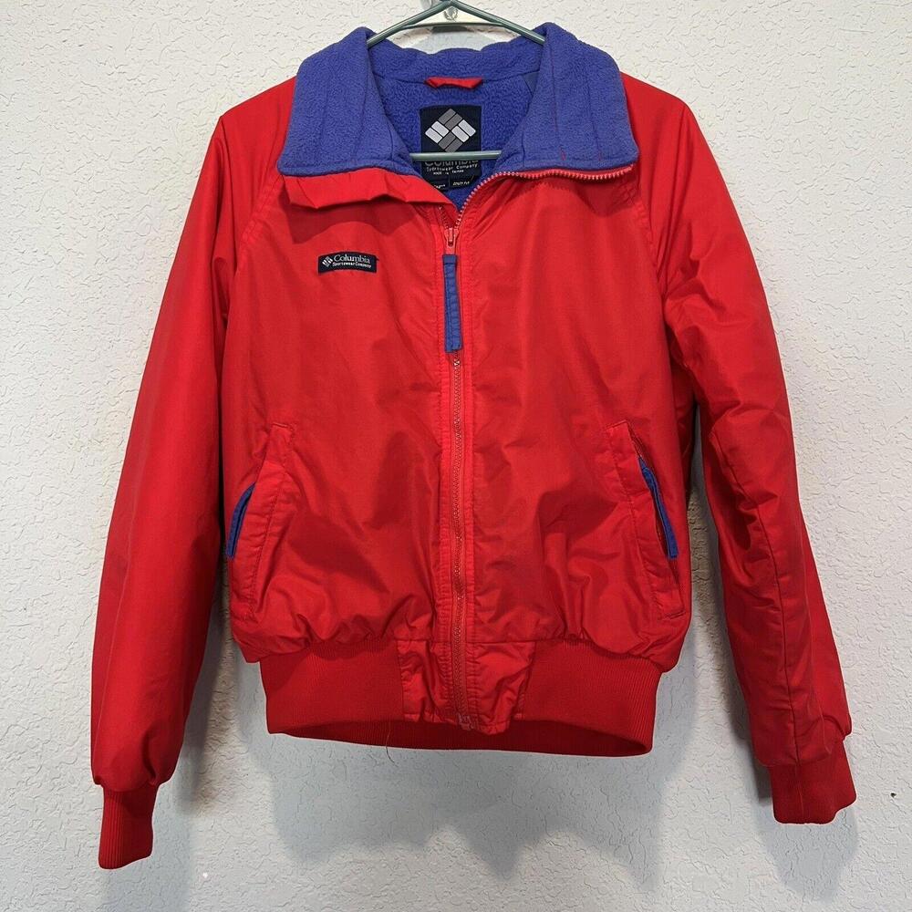 Vintage 80s 90s Columbia‎ Women Size M Red Outdoor Hiking Ski Bomber Jacket